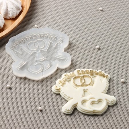 Silicone form "Happy Wedding", 10 × 8.5 cm, transparent color-1