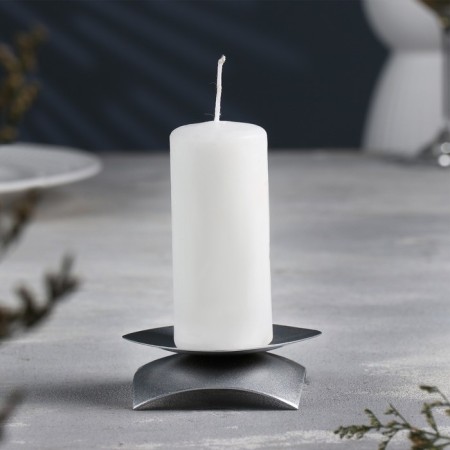 Cattle of "quarter n" metal per candle, 9.5x3 cm, silver