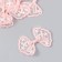 Decor for creativity Textile embroidery "Bow in white-pink flowers" 7x5.5 cm