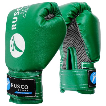 Boxing gloves ruscosport, children's, 6 ounces, green color