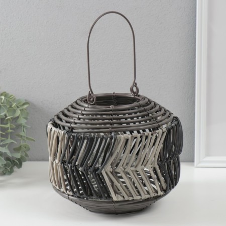 Climber Plastic for 1 candle "Vine leaf" black and white 11x22x18 cm-1