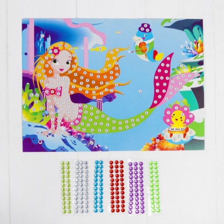 Application with round rhinestones "Little Mermaid and Friends"-1