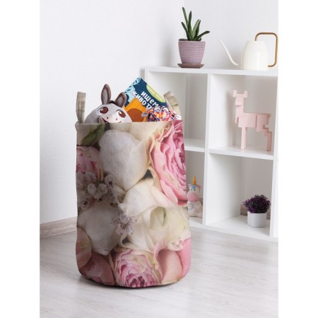 Basket for toys "Pink bouquet, size 35x50 cm