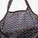 Folding bag without fastening, with carbine, black/brown color