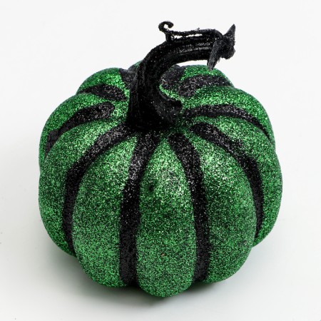 Decor "Pumpkin" in green color 9.5x9.5x12 cm-2