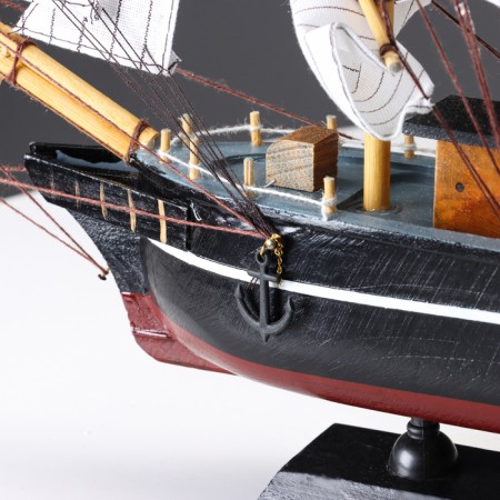 The La Fudr ship is three -masted with white sails, 40*5.5*33cm-4