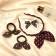 Solokha hair set (rim, 2 elastic bands, clamp) white peas
