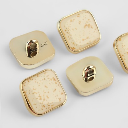 A set of buttons on the leg, 18 × 18 mm, 5 pcs, beige/gold color-1