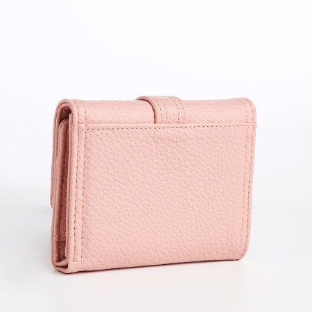 Women's wallet on the button, pink color-1