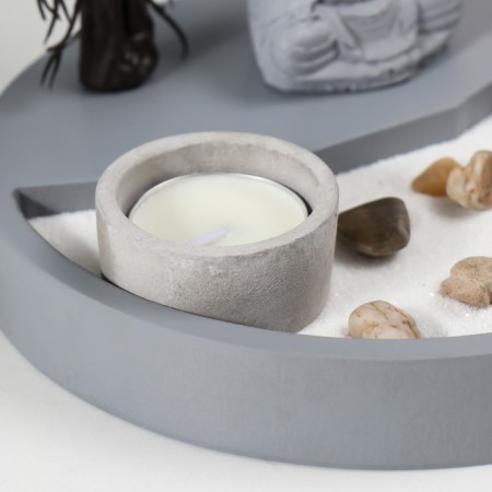 Zen Garden "Buddha by a tree" sand+candle 22.5x17x17 cm-3