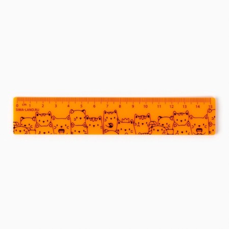 Plastic line 15 cm "cats", orange corps