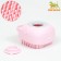 Brush for washing and massage of animals, with a shampoo container, pink