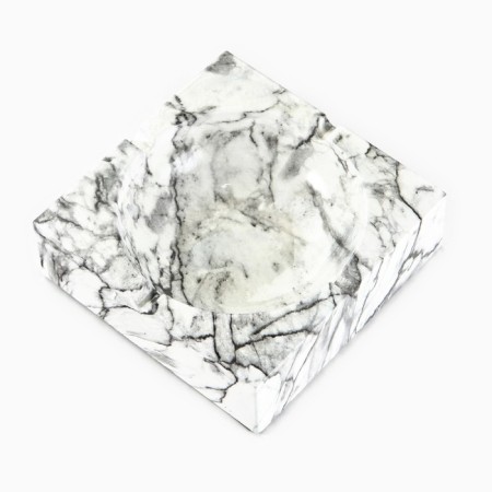 Ash "marble", 12.6 x 4.1 cm, ceramics, white-2