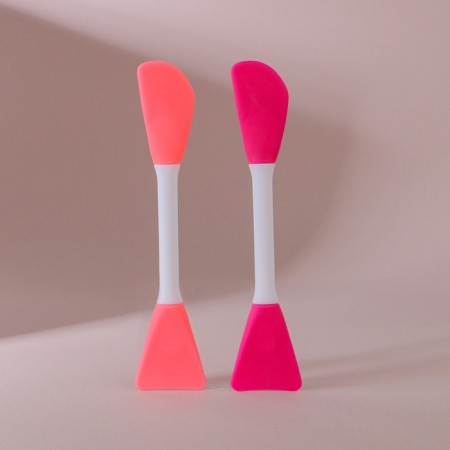 Brush for masks, bilateral, silicone, 14.8 cm, color mix-2
