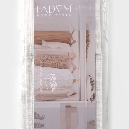 Organizer for storing linen LadOM, 24 cells, 32 × 32 × 10 cm, white color-9