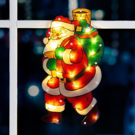 LED figure on the suction cup “Santa Claus” 22 × 44 cm, plastic, batteries AAAX3 (not complete), glow warm white-2
