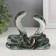 Souvenir Ceramics "Two Cobra with Heart" Green with gold 4.2x1.2x9.4 cm
