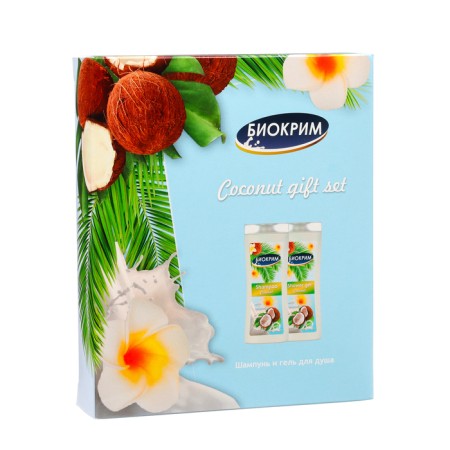 Gift set women "Coconut milk": shampoo, 250 ml + shower gel, 250 ml-1
