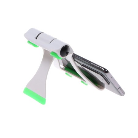 Luazon phone stand, folding, reinforced, adjustable height, white/green-4