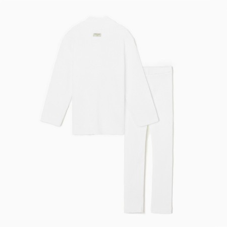 Costume (sweater and trousers) children's minku, white color, height 140 cm-5
