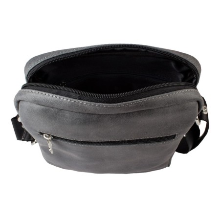 Male bag, lightning department, 2 outer pockets, adjustable belt, gray color-2
