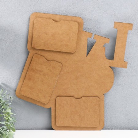 Photo frame LHDF "Love" in 3 photos 10x15 cm. Product size 40x43 cm-2
