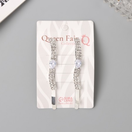 Invisibility for hair "Beat" (set 2 pcs) wave, 6 cm, silver-2