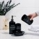 A set of accessories for the bathroom "Loft", 4 items (soap dish, soap dispenser 420 ml, 2 cups), black color