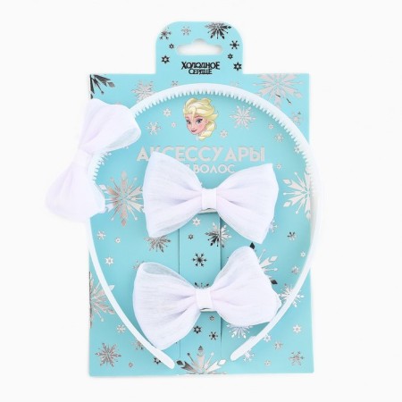 Gift set: hair rim 11 cm, hair clip 6.5 cm, 2 pcs, cold heart