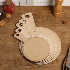 A set of boards of cutting double -sided, round, with a pen, 5 pieces