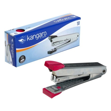 Stapler Kangaro No. 10, up to 20 sheets, metallic copus, built -in anti -stepler, 50 brackets, mix-8