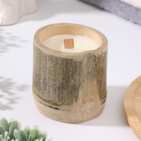 Aromatic candle in the bamboo "Eben tree", soy wax, 25 hours, 150 gr, 8.5x8 cm-1
