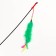 Domestico-pitch with feathers, downy tail and beads, green