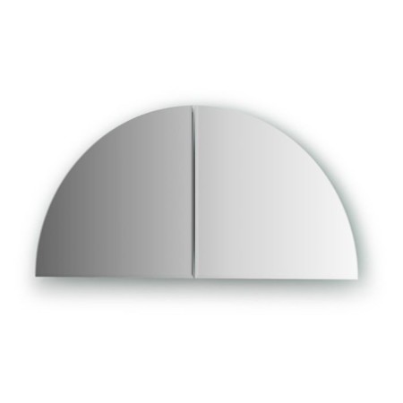 Mirror tiles with fedet 5 mm, - a set 2 pcs a quarter of a circle 25 x 25 cm, silver Evoform