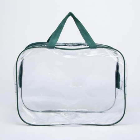 Lightning cosmetic bag, transparent/green color-2