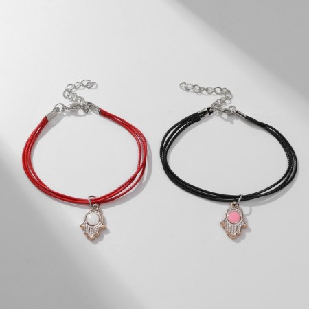 Bracelets "Demetrons" Hams's hand, black-red color, l = 17 cm-1