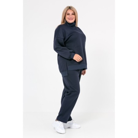 Female suit, size 56, dark blue color-3