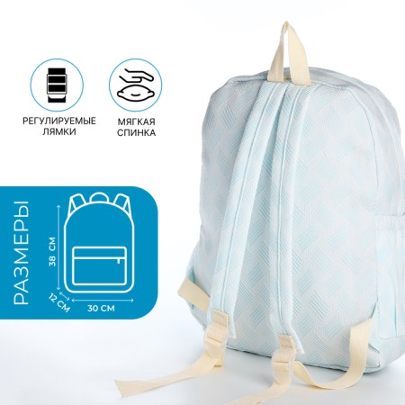 School backpack from textiles on lightning, 3 pockets, blue color-1