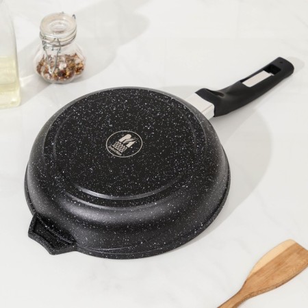 Granite Black Skoroda Induction Pro, D = 22 cm, plastic handle, induction, anti -stick coating, black color-2