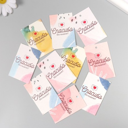Cardboard "Thank you very" set 10 pcs (5 types) 4x6 cm-1