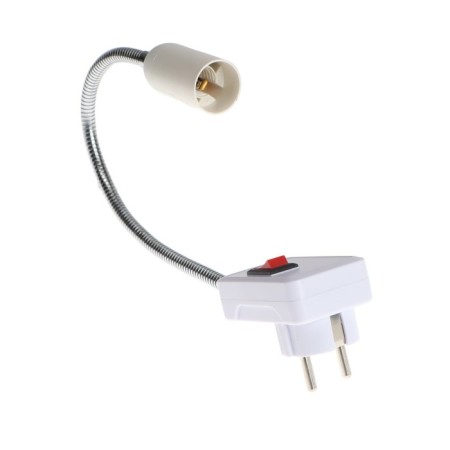 Ecola adapter, fork/cartridge E14, 395 × 45 mm, with a switch, white-1