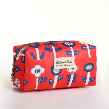 Cosmetic bag with lightning, red color