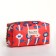 Cosmetic bag with lightning, red color