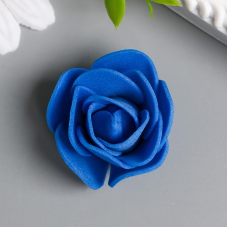 Decor for creativity "Bright blue rose" d = 3.5 cm