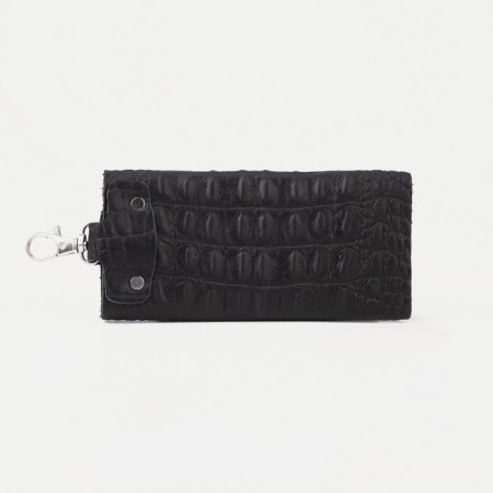 Key on the button, length 11 cm, ring, carbine, black color-1