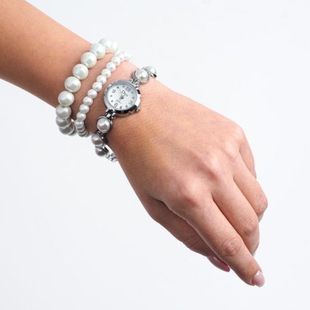 Women's gift set Disu 2 in 1: wrist quartz clock and bracelet, D-1.8 cm-4