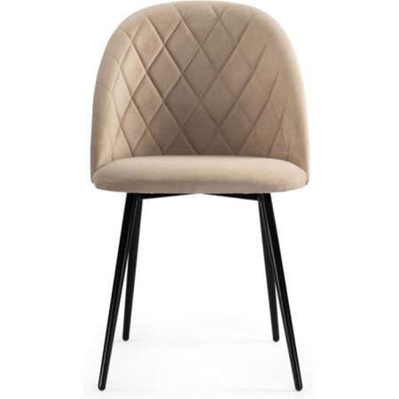 Stol on a metal frame Zest metal/velor, black/beige 50x54x81 cm-1
