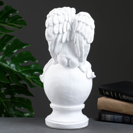 Figure "Angel Sleeping on the Ball" White 15x19x40cm-1