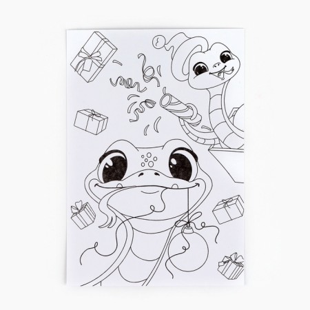 New Year's coloring anti -stress. Postcards for inspiration "Waiting for the New Year", A6-8