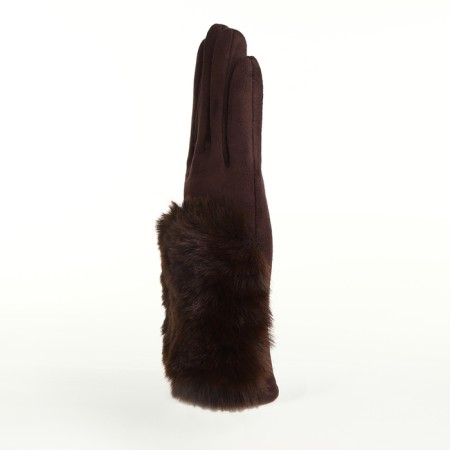 Gloves are female, dimensionless, without insulation, brown color-1